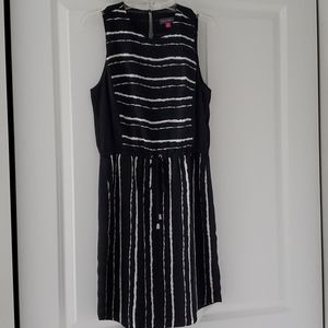 Vince Camuto black and white sleeveless dress
